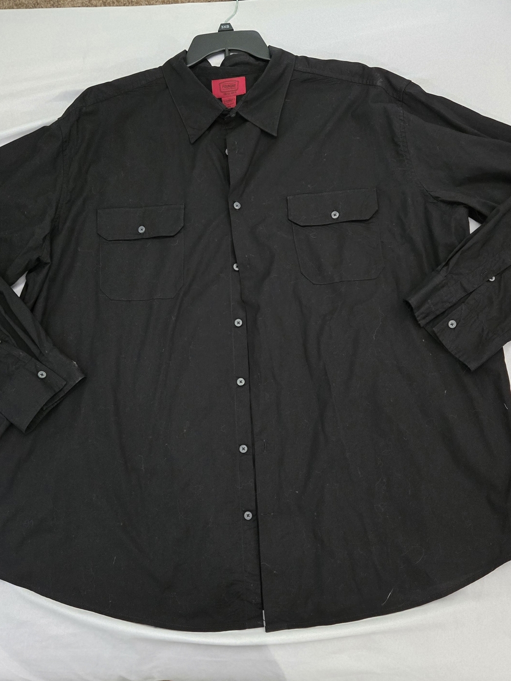 The Foundry Supply Co. Men's Black Button-Down Shirt with Chest Pockets